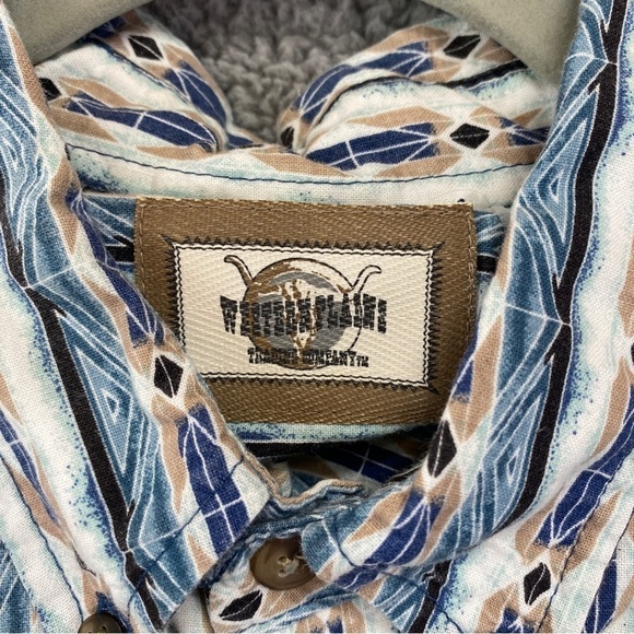 Vtg Western Plains Trading Co Western Cowboy Aztec Long Sleeve Button Shirt Sz L - Picture 9 of 11